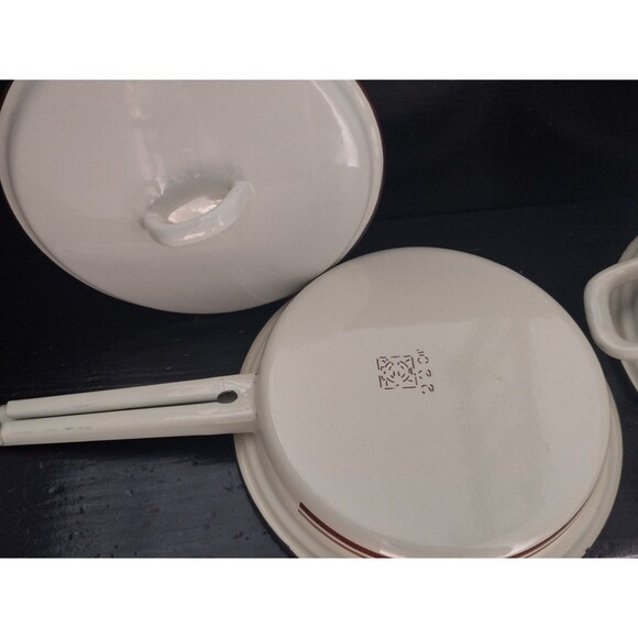Vintage Enamel 3 PCs Pot Set - Picture 5 of 7